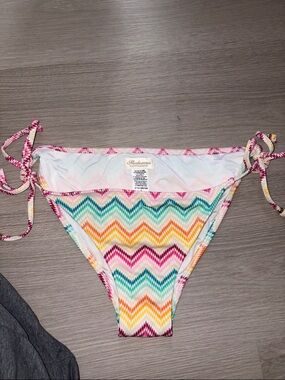 Shoshanna Pink Multicolor Chevron Bikini Bottom